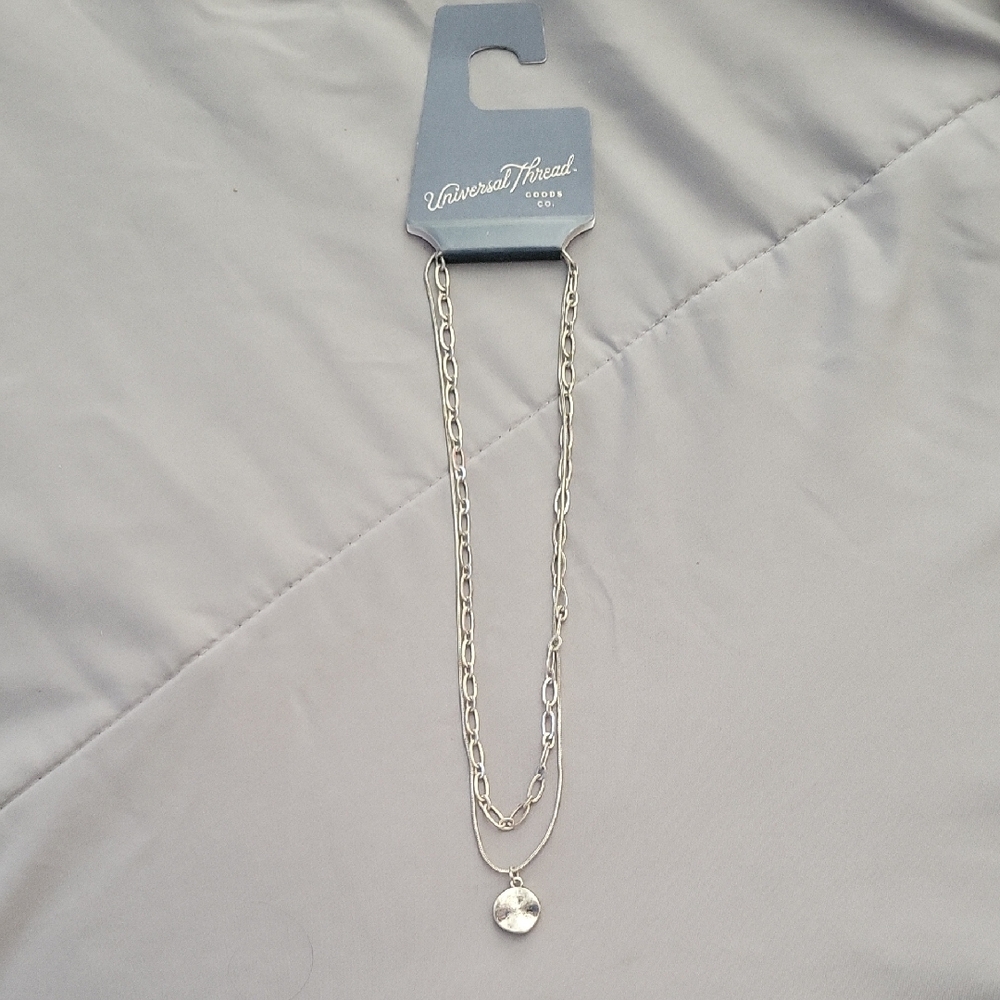 Universal Thread Silver Double Chain Necklace